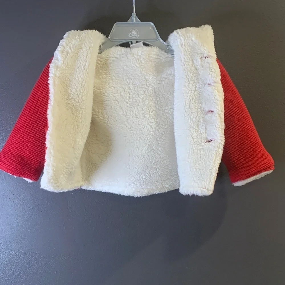 Carter’s Red Knit Baby Jacket with White Trim size 12M